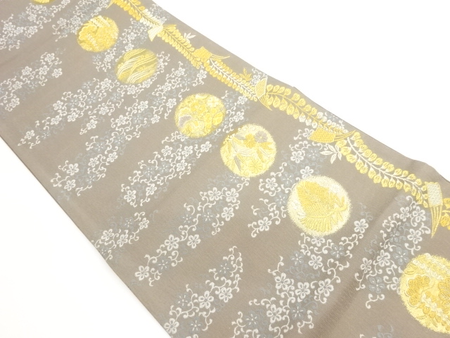 JAPANESE FUKURO OBI / WOVEN FLOWER ARABESQUE
